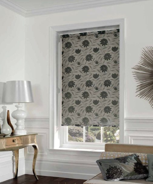 Grey Patterned Roller Blind