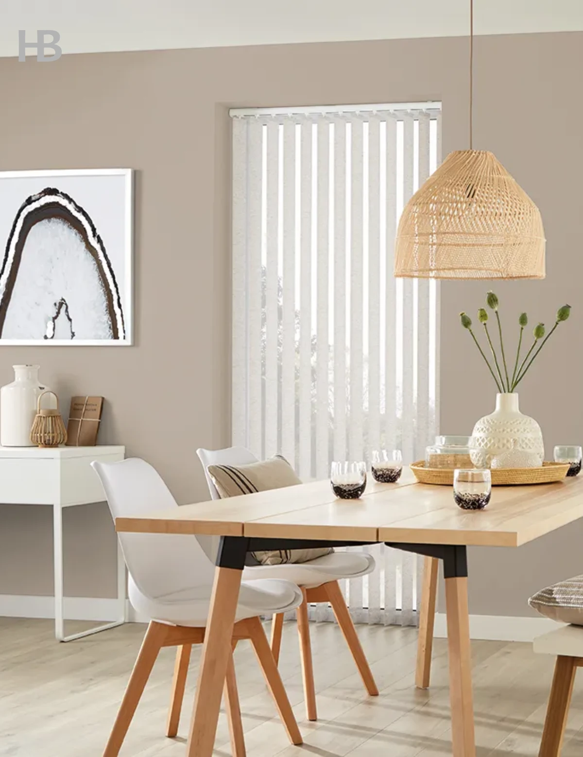 Vertical Blinds in Dining Room